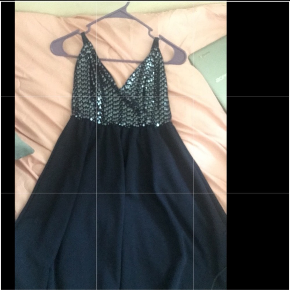 A blue dress